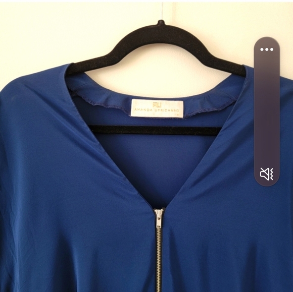 Amanda Uprichard Deep Blue Kimono Sleeve 100% Silk Dress – Size Medium - Picture 3 of 6